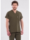 Erkek Haki Likralı İnce Scrubs Doktor Forması Takımı Erkek Haki Likralı İnce Scrubs Doktor Forması Takımı