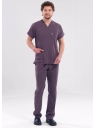 Erkek Mürdüm Likralı İnce Scrubs Doktor Forması Takımı Erkek Mürdüm Likralı İnce Scrubs Doktor Forması Takımı