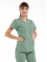 Scrubs Flex® Çağla Yeşili Soft Likralı İnce Doktor ve Hemşire Forması