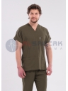 Scrubs Flex® Erkek Haki Soft Likralı İnce Doktor ve Hemşire Forması Scrubs Flex® Erkek Haki Soft Likralı İnce Doktor ve Hemşire Forması