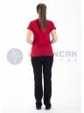 Scrubs Flex® Kırmızı/Siyah Likralı İnce Doktor ve Hemşire Forması