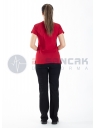 Scrubs Flex® Kırmızı/Siyah Soft Likralı İnce Doktor ve Hemşire Forması