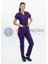 Scrubs Flex® Koyu Mor Likralı Alpaka Doktor ve Hemşire Forması Scrubs Flex® Koyu Mor Likralı Alpaka Doktor ve Hemşire Forması
