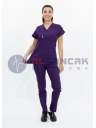Scrubs Flex® Koyu Mor Likralı Alpaka Doktor ve Hemşire Forması Scrubs Flex® Koyu Mor Likralı Alpaka Doktor ve Hemşire Forması