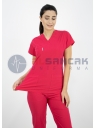 Scrubs Flex® Nar Çiçeği Likralı İnce Doktor ve Hemşire Forması Scrubs Flex® Nar Çiçeği Likralı İnce Doktor ve Hemşire Forması