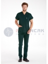 Erkek Ördekbaşı Yeşili Likralı İnce Scrubs Doktor Forması Takımı Erkek Ördekbaşı Yeşili Likralı İnce Scrubs Doktor Forması Takımı