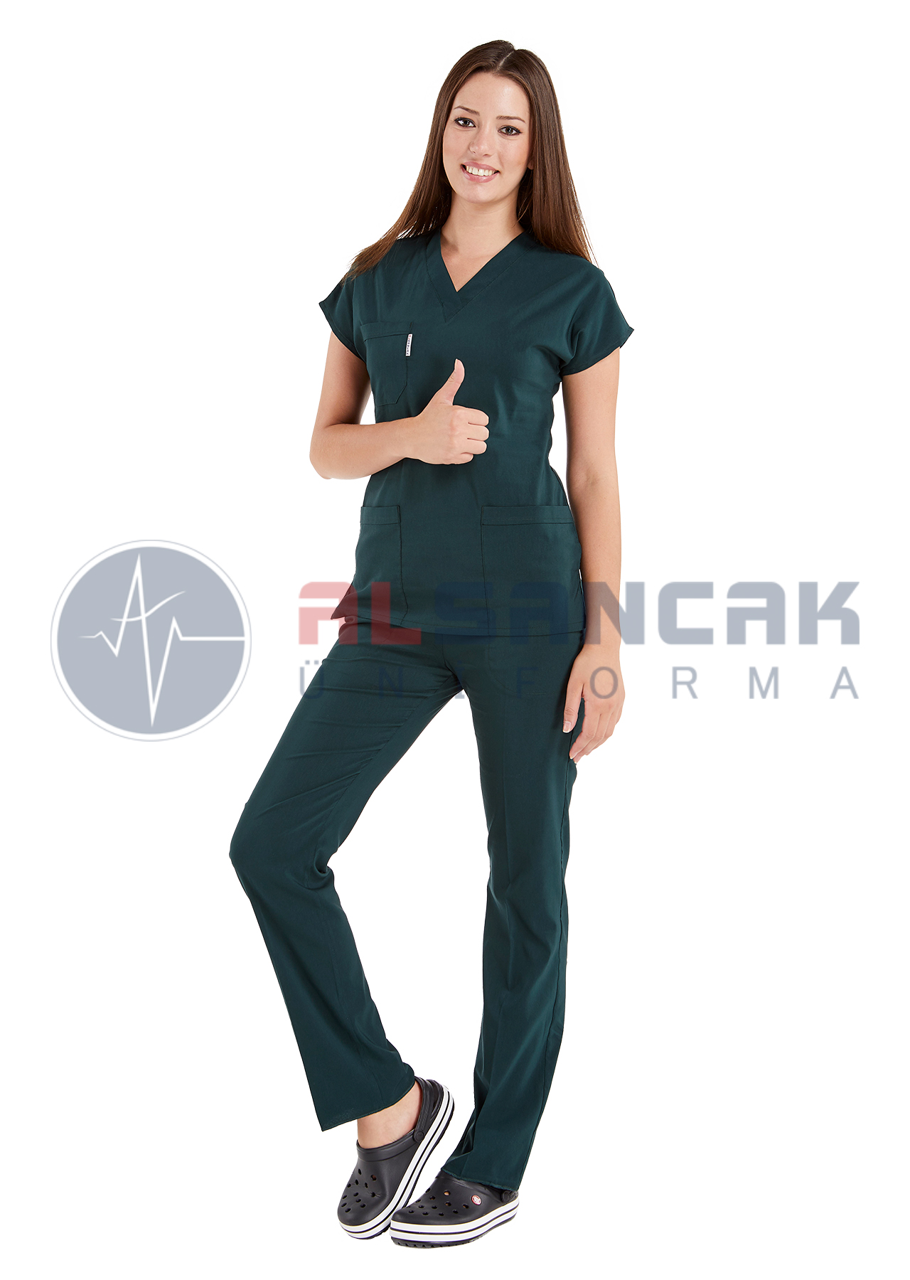 Scrubs Flex® Ördekbaşı Yeşili Likralı Alpaka Doktor ve Hemşire Forması Scrubs Flex® Ördekbaşı Yeşili Likralı Alpaka Doktor ve Hemşire Forması