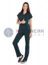 Scrubs Flex® Ördekbaşı Yeşili Likralı Alpaka Doktor ve Hemşire Forması Scrubs Flex® Ördekbaşı Yeşili Likralı Alpaka Doktor ve Hemşire Forması