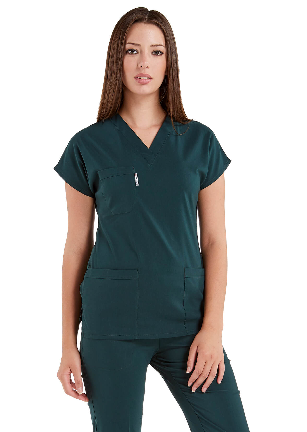 Ördekbaşı Yeşili Likralı İnce Scrubs Doktor Hemşire Forması Takımı Ördekbaşı Yeşili Likralı İnce Scrubs Doktor Hemşire Forması Takımı