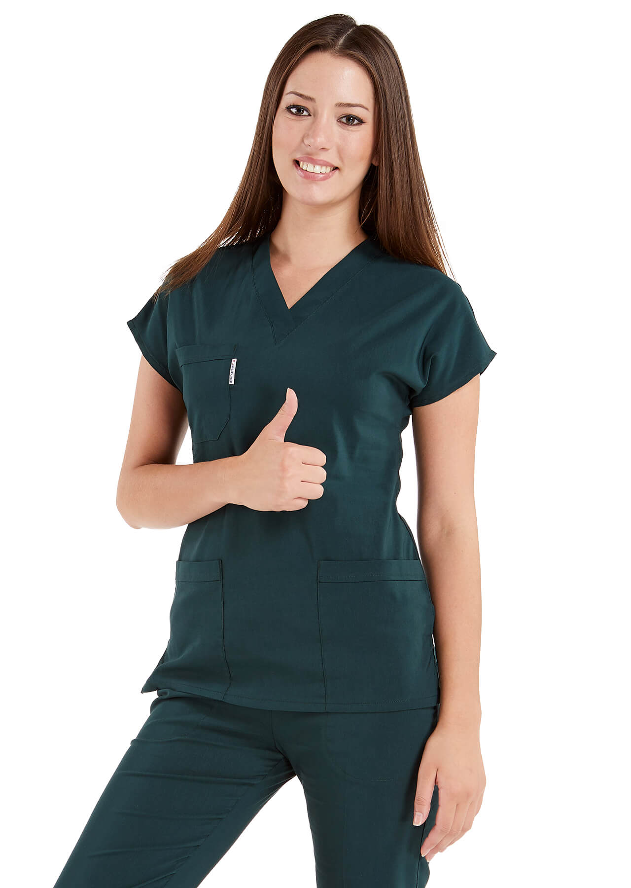 Ördekbaşı Yeşili Likralı İnce Scrubs Doktor Hemşire Forması Takımı Ördekbaşı Yeşili Likralı İnce Scrubs Doktor Hemşire Forması Takımı