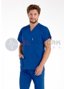 Scrubs Flex® Erkek Saks Mavi Likralı İnce Kumaş Doktor ve Hemşire Forması Scrubs Flex® Erkek Saks Mavi Likralı İnce Kumaş Doktor ve Hemşire Forması