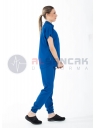 Snap Model Saks Mavi Likralı Doktor ve Hemşire Forması