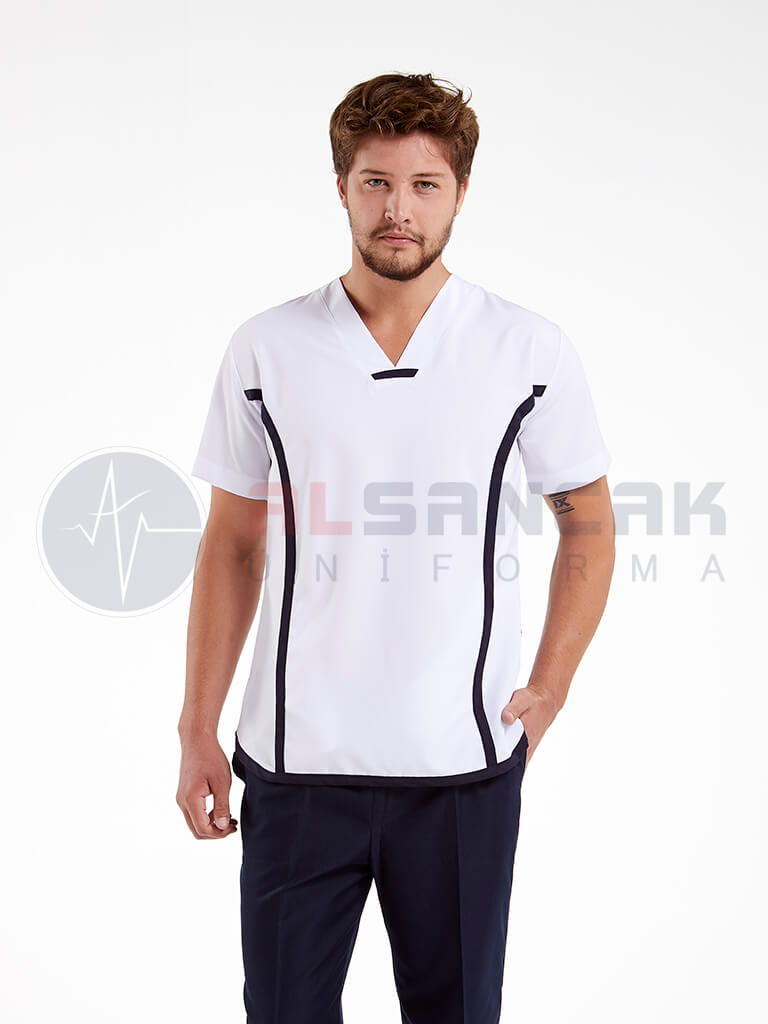 Beyaz Erkek Sports Modeli Doktor Forması Üst (alpaka) Beyaz Erkek Sports Modeli Doktor Forması Üst (alpaka)