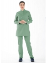 Çağla Yeşili Likralı Tesettür Hemşire Doktor Forması Takımı