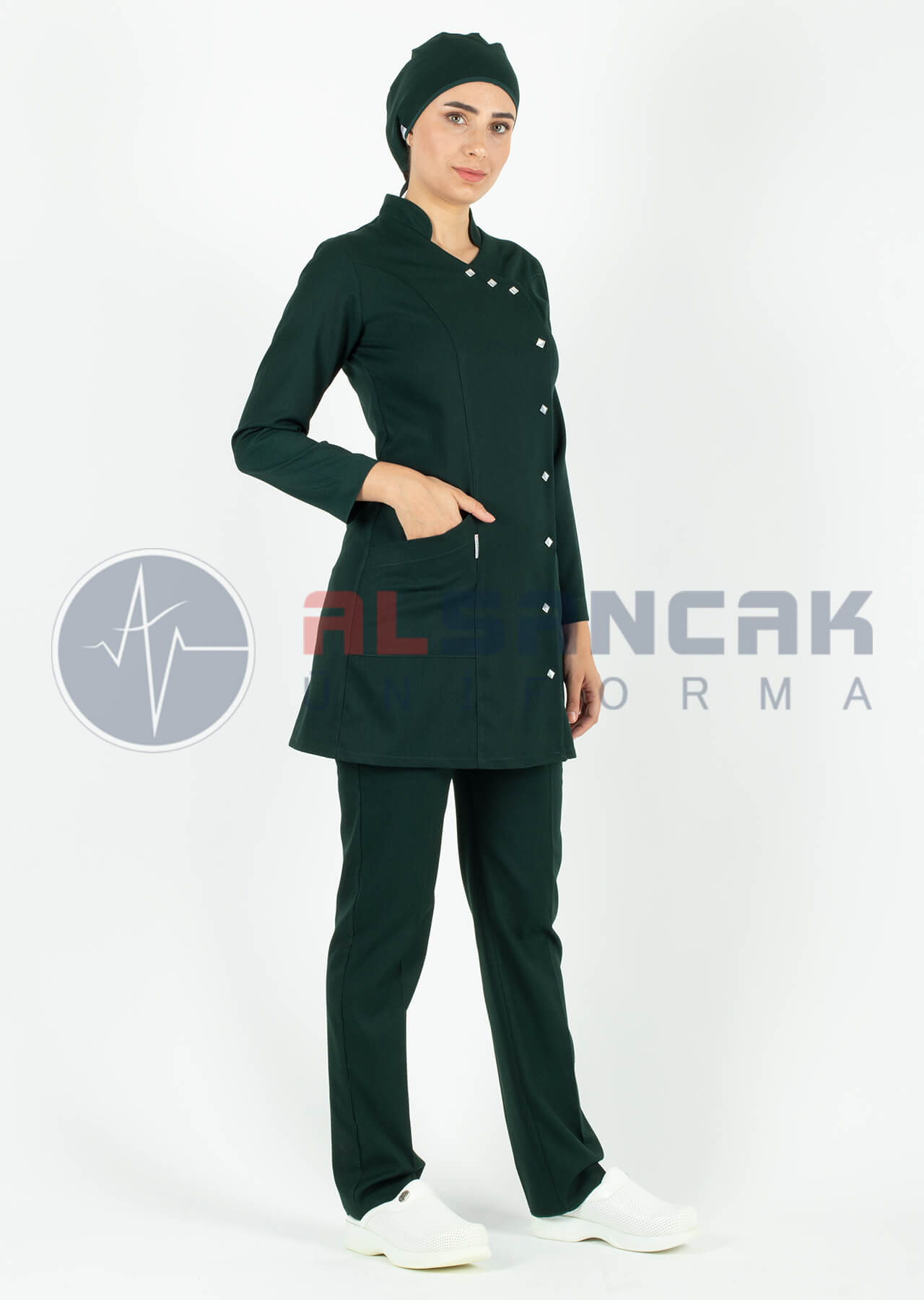 Luxe Model Ördekbaşı Likralı Tesettür Hemşire Doktor Forması Takımı Luxe Model Ördekbaşı Likralı Tesettür Hemşire Doktor Forması Takımı