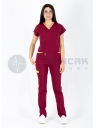Twin Flex Bordo Likralı Hemşire Forması Twin Flex Bordo Likralı Hemşire Forması