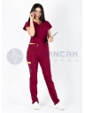 Twin Flex Bordo Likralı Hemşire Forması Twin Flex Bordo Likralı Hemşire Forması