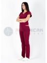 Twin Flex Bordo Likralı Hemşire Forması Twin Flex Bordo Likralı Hemşire Forması