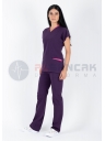 Twin Flex Koyu Mor Likralı Hemşire Forması Twin Flex Koyu Mor Likralı Hemşire Forması