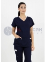Twin Flex Lacivert Likralı Hemşire Forması Twin Flex Lacivert Likralı Hemşire Forması