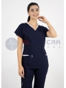 Twin Flex Lacivert Likralı Hemşire Forması Twin Flex Lacivert Likralı Hemşire Forması