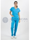 Twin Flex Turkuaz Likralı Hemşire Forması Twin Flex Turkuaz Likralı Hemşire Forması