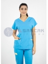Twin Flex Turkuaz Likralı Hemşire Forması Twin Flex Turkuaz Likralı Hemşire Forması