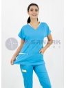 Twin Flex Turkuaz Likralı Hemşire Forması Twin Flex Turkuaz Likralı Hemşire Forması