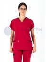 Twin Flex Kırmızı Likralı Hemşire Forması Twin Flex Kırmızı Likralı Hemşire Forması