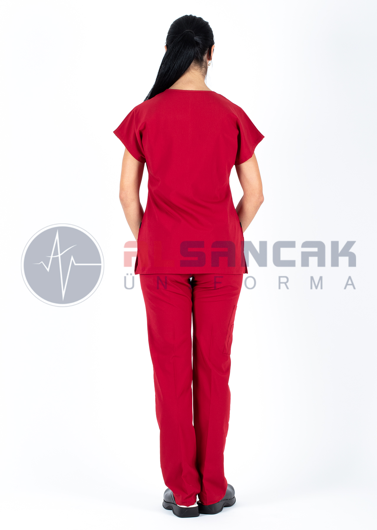 Twin Flex Kırmızı Likralı Hemşire Forması Twin Flex Kırmızı Likralı Hemşire Forması