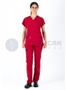 Twin Flex Kırmızı Likralı Hemşire Forması Twin Flex Kırmızı Likralı Hemşire Forması