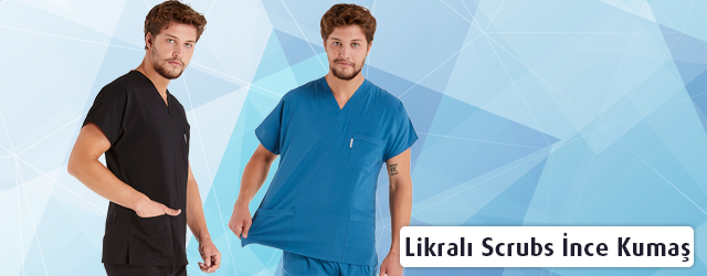 Erkek Likralı Scrubs İnce Kumaş