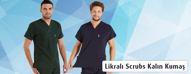 Erkek Likralı Scrubs Kalın Kumaş