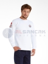 Erkek 112 Acil ATT Reflektör Nakışlı Beyaz Uzun Kollu Sweat Erkek 112 Acil ATT Reflektör Nakışlı Beyaz Uzun Kollu Sweat