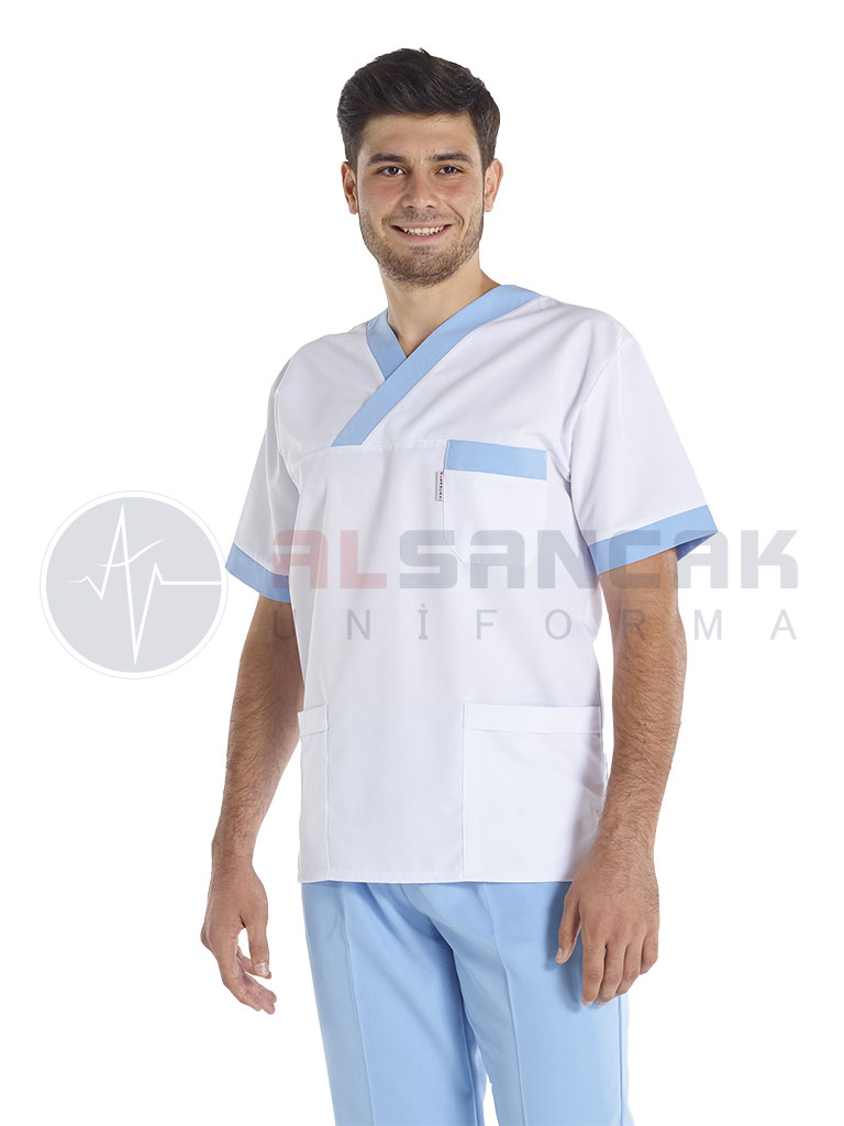 Erkek Bantlı V Yaka Alpaka Doktor Forması Takımı Erkek Bantlı V Yaka Alpaka Doktor Forması Takımı