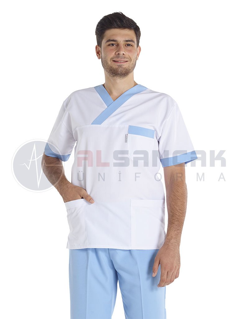 Erkek Bantlı V Yaka Alpaka Doktor Forması Takımı Erkek Bantlı V Yaka Alpaka Doktor Forması Takımı