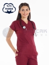 Bordo Pamuklu Scrubs Doktor Forması ve Hemşire Forması Bordo Pamuklu Scrubs Doktor Forması ve Hemşire Forması