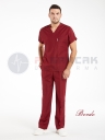 Scrubs Flex® Erkek Bordo Likralı Alpaka Doktor ve Hemşire Forması Scrubs Flex® Erkek Bordo Likralı Alpaka Doktor ve Hemşire Forması