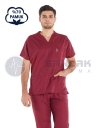 Erkek Bordo Pamuklu Scrubs Doktor Forması ve Hemşire Forması Erkek Bordo Pamuklu Scrubs Doktor Forması ve Hemşire Forması