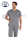 Erkek Gri Pamuklu Scrubs Doktor ve Hemşire Forması Erkek Gri Pamuklu Scrubs Doktor ve Hemşire Forması
