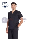 Erkek Siyah Pamuklu Scrubs Doktor ve Hemşire Forması Erkek Siyah Pamuklu Scrubs Doktor ve Hemşire Forması