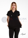 Scrubs Flex® Siyah Likralı Alpaka Doktor ve Hemşire Forması Scrubs Flex® Siyah Likralı Alpaka Doktor ve Hemşire Forması