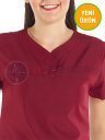 Petit Modeli Bordo Alpaka Kumaş Doktor Hemşire Forması Petit Modeli Bordo Alpaka Kumaş Doktor Hemşire Forması