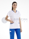 Twin Modeli Beyaz/Saks Mavi Hemşire ve Doktor Forması Takımı Twin Modeli Beyaz/Saks Mavi Hemşire ve Doktor Forması Takımı