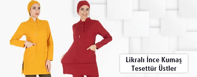 Likralı İnce Kumaş Tesettür Üstler